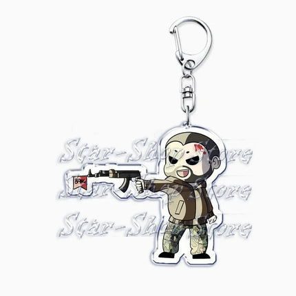 Hot Military Game Ghost Chibis Keychains for Accessories Cod Soldier Soap Simon Riley Keyring Jewelry Fans Friends Gaming Gifts