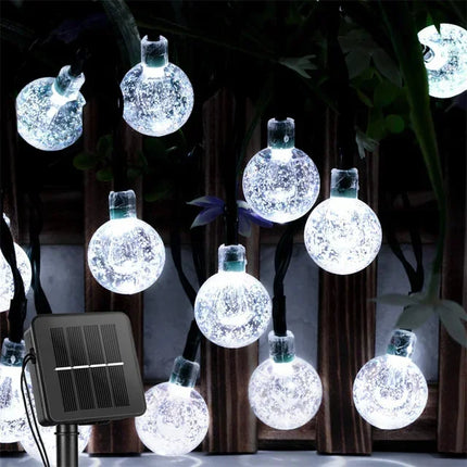 5-22M Solar String Lights Outdoor 200 Led Crystal Globe Lights Waterproof Solar Festoon Fairy Light For Garden Christmas Decor