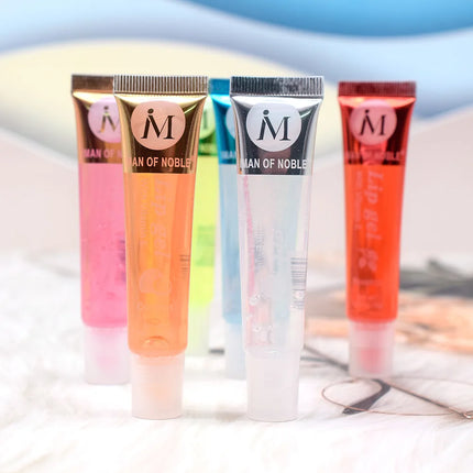 6/12Pcs Fruity Watery Glossy Lip Gloss Set VE, Rosehip, Argan, Mint, Aloe, Coconut Flavor Clear Lip Oil Moisturizing Lip Plumpin