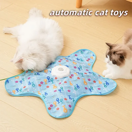 Automatic Cat Hunting Cover Toy Interactive Turntable Teaser Stick Pet Game Hiding Toy Fun Exercise for Indoor Cats Kittens