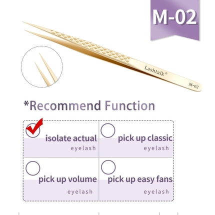 Lashtalk Precision Fiber Tip Tweezer Eyelash Extensions Diamond Grip Anti-Slip Premium Gold Stainless Steel Makeup From Nagaraku