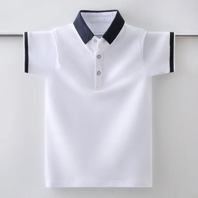 Boys School Uniform Polo Shirt 20245 New Summer Kids Casual Short Sleeve Tops For Teenager Children's 4-15 Years Clothes