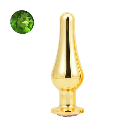 Golden Stainless Steel Anal Plug Crystal Metal Butt Plug Stimulator Anal Sex Toys for Couples Prostate Massager Dildo 3 Size