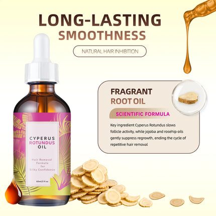 Natural Hair Growth Inhibitor Oil - Long-Lasting Reduction with Jojoba & Almond Oil for Smooth, Silky Skin, All Skin Types