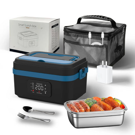 Portable Cordless Electric Lunch Box with 8000mAh Battery, 60W Fast Heating, 6 Temp Levels, 1L Capacity, USB-C, Food Warmer