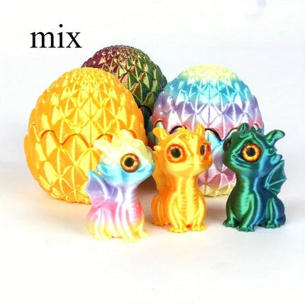 3D Printed Multi-Color Dinosaur Egg Set with Flip Lid - Unique Creative Desktop Decoration Gift Idea