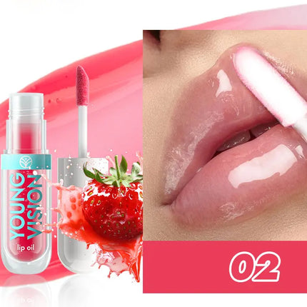 YOUNG VISION 6-Color Refreshing Fruit Flavored Moisturizing Lip Oil Set Colorful, Hydrating, and Moisturizing Lip Gloss