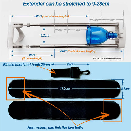 Accessories For Size Master Stretch Penis Extender Enlarger System Sex Toy Men Penile Pump Sleeve Belt for Stretcher Enhancement