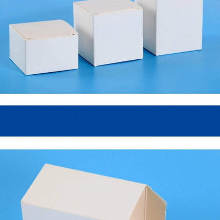 50pcs/lot 3x3 5x5 6x6 8x8 9x9 10x10cm Hight 4 ~ 13cm Card Paper Box Square Lipstick Perfume Essential Oil Bottle Storage Boxes