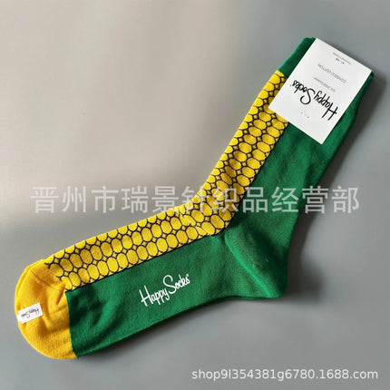 High Quality Fashionable Men's Mid-Calf Cotton Socks HappySocks New Arrival Suitable for All Seasons Swedish Design