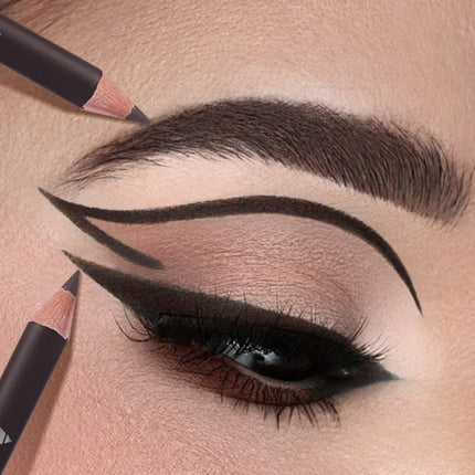 Black Brown Color Eyeliner Eyebrow Makeup Pencil 2 in 1 Waterproof Natural Lasting Matte Brow Pen Easy To Wear Eyes Cosmetics