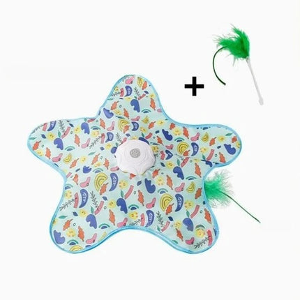 Cat Toys Interactive Hide and Seek Cat Toy with Mouse Squeaky Motion Activated Moving Concealed Feathers Kitten Teaser Toy
