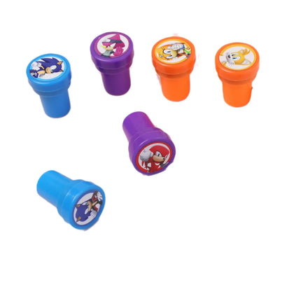 12PCS Hedgehog Children's Toy Seal Cartoon Seal Anime Sonic Pattern Children's Birthday Party Boy and Girl Birthday Party Gift