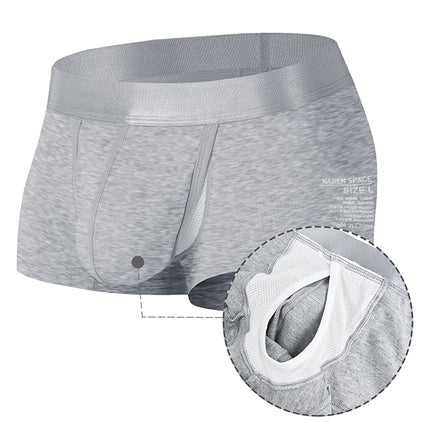 1Pcs Open Front Underwear Men Ice Silk Sexy Men's Boxer Shorts Panties Breathable Pouch Bulge Underpants Male