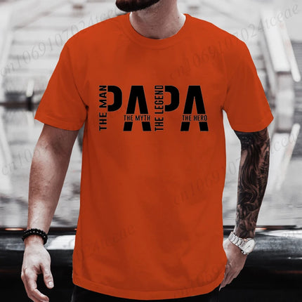 Papa The Man The Myth The Legend Funny T-shirt for Men Clothing Dad T Shirt Short Sleeve Tee Shirt Men T-Shirts Clothes Tops
