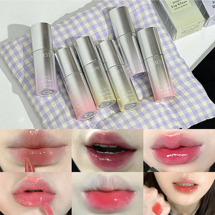 QIBEST Watery Mirror Lip Gloss Long-lasting Moisturizing Easy Wearing Water Glass Lip Glaze Hydrating Sexy Red Lip Tint Makeup
