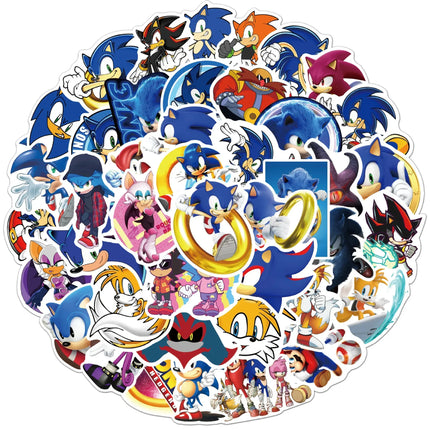 50/100Pcs Anime Sonic Game Stickers DIY Motorcycle Travel Luggage Guitar Skateboard Cool Cartoon Decal Sticker Kids Toy Gift