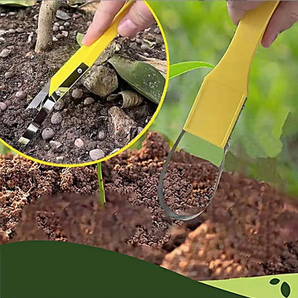 Garden Weeder And Transplanter Tool Hand Weed Puller For Digging Seedling Transplanting Home Gardening