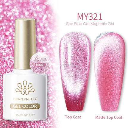 BORN PRETTY 10ml Auroras Glitter Cat Magnetic Gel Nail Polish Jelly Glass Bead Semi Permanent Soak Off UV LED Varnish Manicure
