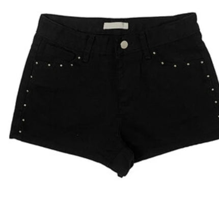 Unique SEI Korean Style Summer Irregular Lace Trim Splice Slimming Strap Top Rivet Denim Shorts Women's Commute Straight Leg Fit