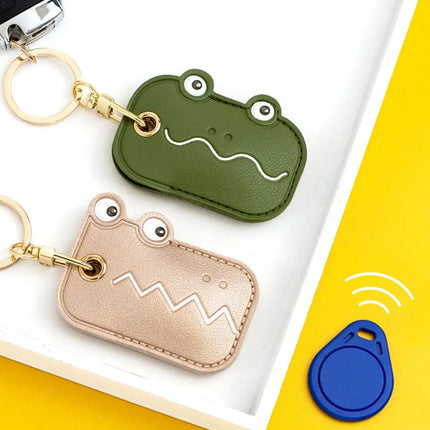 Leather Strawberry Lemon Keychain Case Holder Fashion Women Car Key Ring Charm Bag Car Pendant Gift Anti-lost Pet Dog Cat Collar