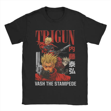 TRIGUN STAMPEDE Trigun Nicholas D Stampede Graphic Print T-Shirts Men Women Fashion Crewneck Cotton Tees Harajuku Oversized Tops