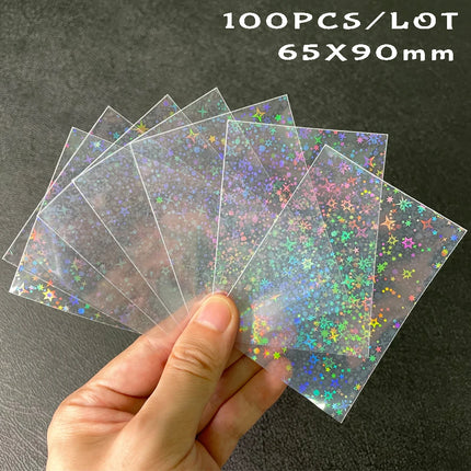 100pcs/Lot Heart-shaped Foil Laser Top Loading TCG Card Sleeves YGO Board Game  Photo Protector Trading Cards Shield Cover