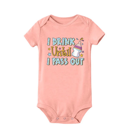 Baby Milk Bottle Printed Newborn Onesies Children's Letter Printed Clothing Girl Boy Bodysuit Baby Shower Gift