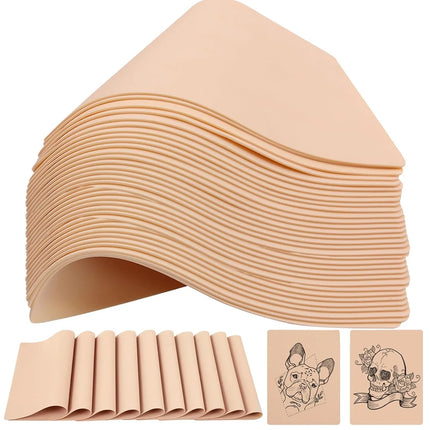 30/10/5/1PCS Silicone Tattoo Practice Skin Double Fake Tattoo Skin  Permanent Makeup Tattoo Beginner Practice Synthetic Leather