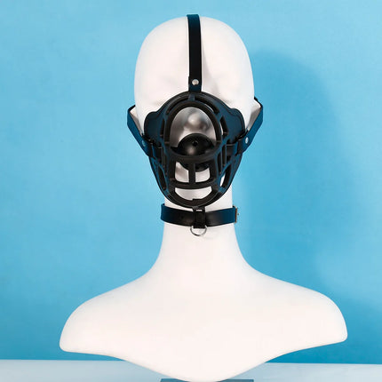 Half Face Slave Mask with Gag Ball Muzzle BDSM Bondage Restraint Fetish Mouth Gag Hood Sex Toys for Couples Adult Games Pet Play