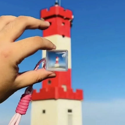 Harajuku Clear Pixel Filter Keychain Creative Blank Acrylic Small Frame Keyring Couple Anniversary Bag Pendant DIY Accessories