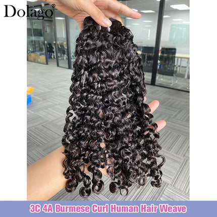 3C 4A Burmese Curly Hair Bundles Virgin Human Hair Weft Vietnamese Raw Human Hair Extensions Unprocessed Weave Wholesale