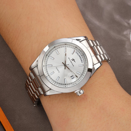 Fashion Watch Casual Clock for Men Business Daily Stainless Steel Quartz Wristwatch Clock Watch for Couples Father Gift