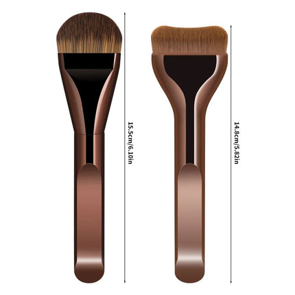 New 2Pcs Professional Foundation Makeup Brushes Soft Dense Hair for Blending Liquid, Cream Flawless Powder Makeup Beauty Tools