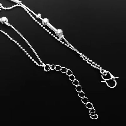 2025 New Fashion Anklet Korean Version Of The Jewelry Double Powder Beads For The Women's Anklet Jewelry Wholesale