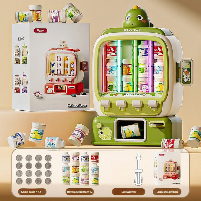 Auto Drinks Vending Machine Toys Children Coin Operated Game Simulation Mini Beverage Machine Kids Pretend Play Christmas Gifts