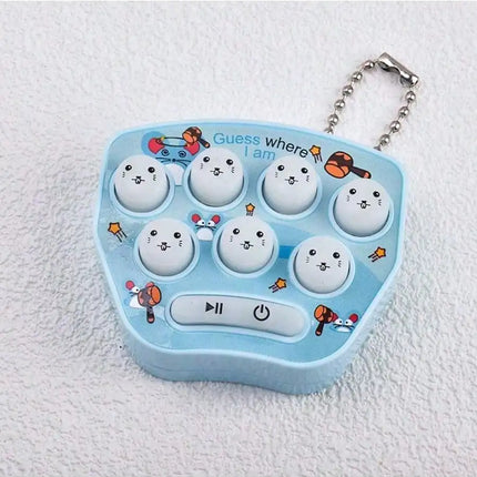 Whac-A-Mole Mini Handheld Game Console Cartoon Electronic Glowing Finger Training Stress Relief Toy Mini Keychain Mini Car Penda