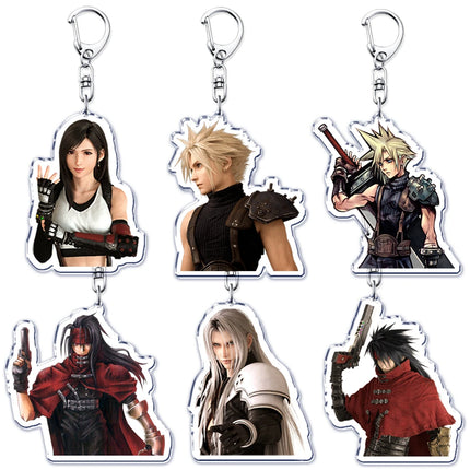 Popular Game Keychains for Accessories Key Chain Jewelry Keyrings Cloud Strife Ffvii Tifa Sephiroth Vincent Valentine Fans Gifts