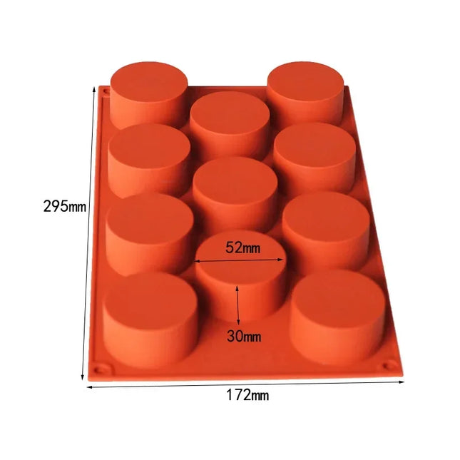 New 6 Cavity Cylinder Silicone Cake Mold For Cookies Making 3D Handmade Kitchen Reuse Baking Tools Decorating Mousse Mould