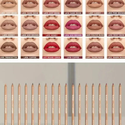 6pcs Velvet Matte Lip Liner Pencil Set - Water-resistant, Ultra-Fine, Long-Lasting, Smooth for All Skin Tones, Brown Mixed Color