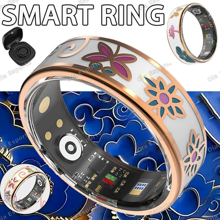 2026 New Smart Ring Color Enamels Women Female Stainless Steel Intelligent Finger Ring IP68 Waterproof Smartring Fitness Tracker