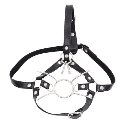 Sex Open Mouth Gag with Nose Hook Slave Mouth Harness Bondage Restraints Bdsm Gag Adult Toy Sex Games Fetish Collar For Woman