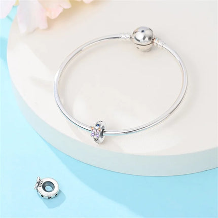 Original 925 Sterling Silver Charms Beads Cute Mushroom Unicorn Love Wings Pearl Charm for Bracelet Pendant Woman Girl Jewelry