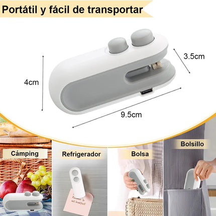 Mini Heat Bag Sealer Rechargeable Food Packaging Heat Sealer Handheld Plastic Bag Sealing Machine Food Package Clip Bag Sealer