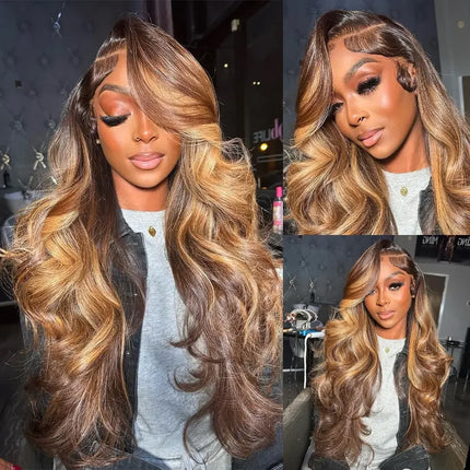 Highlight Body Wave Wig Brazilian Human Hair Wigs For Black Women 13x4 Honey Blonde Lace Front Wig 13x6 HD Lace Frontal Wig Sale