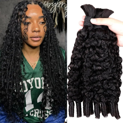 Human Braiding Hair Bulk for Boho Braids Burmese Curly Boho Hair for Braiding Knotless Burmese Curly Bulk Hair Extension No Weft