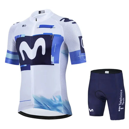 Movistar Pro Team Summer Cycling Jersey Suit Men's Breathable Mountain Bicycle Clothing Set Bike Mountain Maillot Ropa Ciclismo
