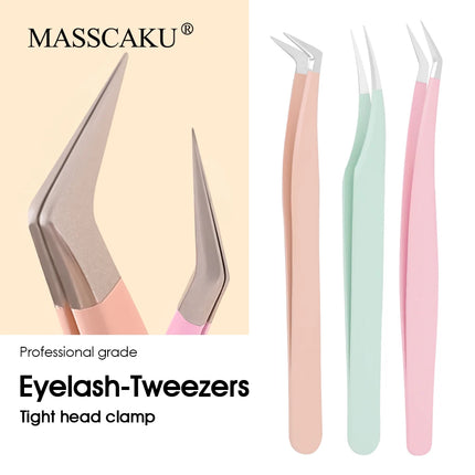 New Arrival 402 Stainless Steel Lash Grafting Tools 45 Degree Non-magnetic High Precision Curved Lashes Tweezers Easy to Operate