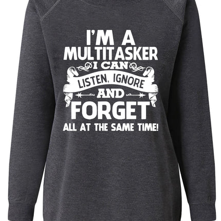 I'M A MULTITASKER I CAN AND FORGET Print Women Sweatshirt Long Sleeve Casual Crew Neck Top Women Clothes for Fall & Winter
