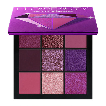Huda Beauty 9 Color Palette Diamond Amethyst Ruby Red Gold Eye Shadow Pallete Matte Shimmer Eyeshadow Palette Glitter Makeup